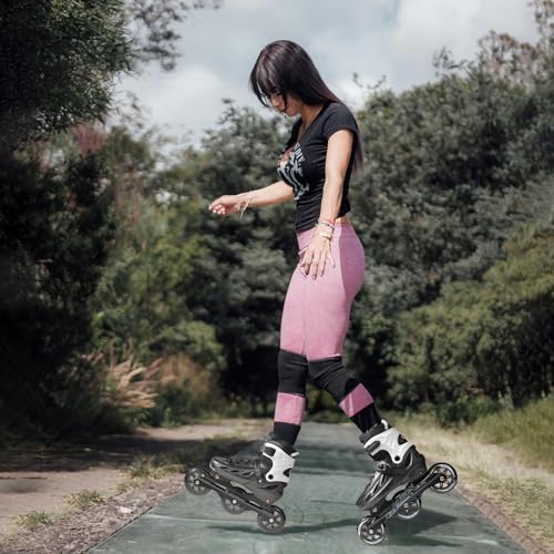 Adult & Youth Inline Skates Black Large Size - Adjustable Fitness Speed Racing