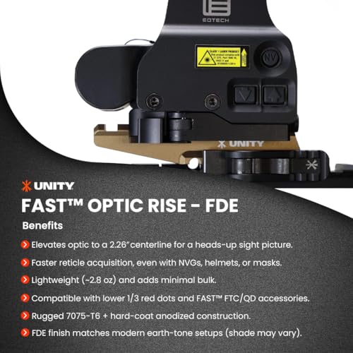 Optics Riser for Red Dot Scopes - Fde Aluminum Mount with Platform