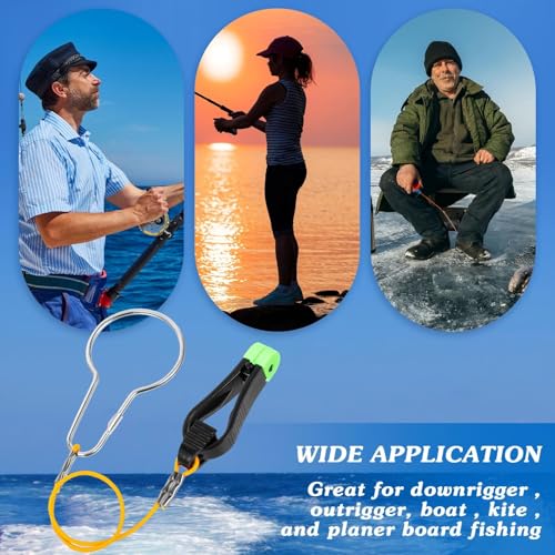 Hollowfly 8 Pcs Fishing Downrigger Release Clips - Orange, 8.27 Inch Leader