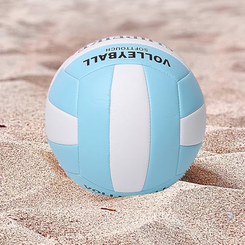 Light Blue Official Volleyball - Waterproof PU, Anti-Explosion, Indoor & Outdoor Play for Kids & Teens