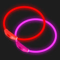 Novkin LED Dog Collar - Rechargeable Light-Up Safety Necklace for Night Walking | 2-Pack, Red & Pink