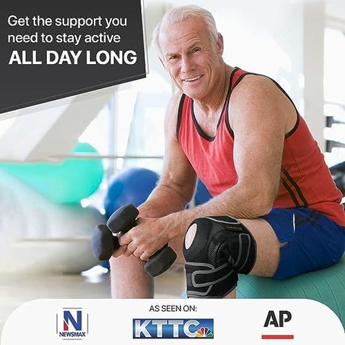 Dr. Brace Elite Knee Brace - Maximum Pain Support with Side Stabilizers & Gel Pads | Large Mercury