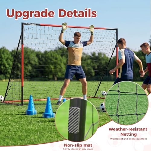 Soccer Goal 2.5x3 Feet All Weather Steel Frame Heavy Duty Net Quick Assembly