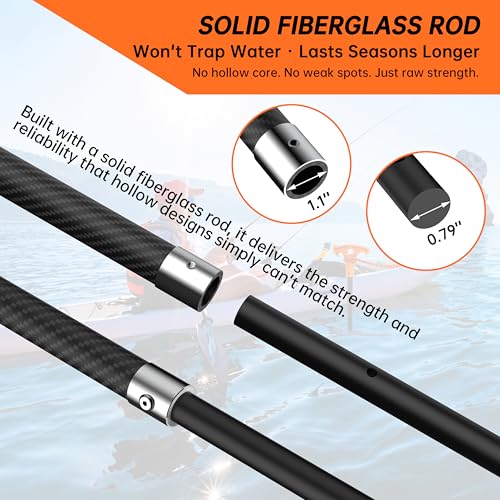 itayak 12.3 ft Shallow Water Anchor Pole with Gloves - Easy Install & Durable