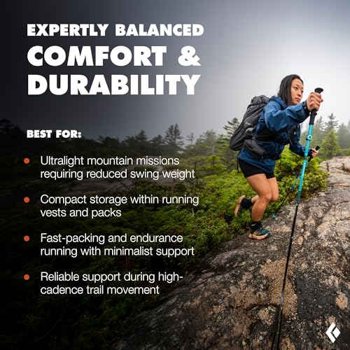 Black Diamond Distance Z Trekking Poles - Pewter Aluminum Foldable 110-125 cm