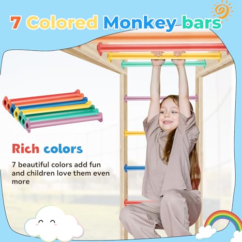 7 Pack 22 Inch Steel Monkey Bars Set for Indoor Outdoor Climbing Playground