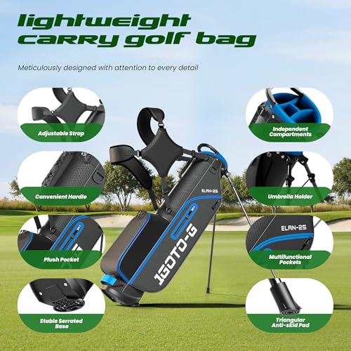 Right Hand Blue Golf Clubs Set for Men & Women - Complete 7-Piece with Stand Bag