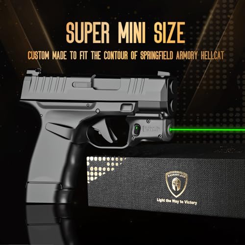 WARRIORLAND Green Laser Sight for Springfield Hellcat with IWB Holster, Power Indicator