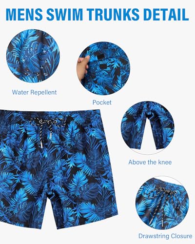 Men's 7 Inch Swim Trunks with Mesh & Compression Liner - Quick-Dry Water-Resistant Beach Shorts