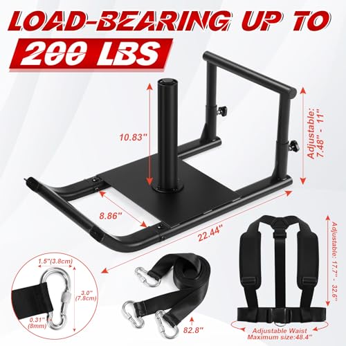 GADFISH Workout Fitness Sled, Weighted Sleds Push Gym Equipment for