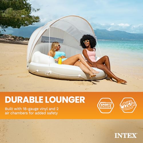 Intex Canopy Island Inflatable Pool Float Lounge with Sunshade - Adult