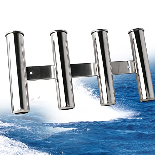 Marine Stainless Steel 4-Rod Boat Fishing Rod Holder for Watercraft