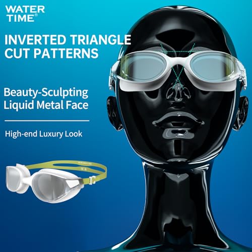 Swim Goggles for Adults with Anti-Fog & UV Protection - Pearl White