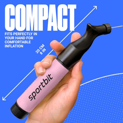 SPORTBIT Pink Ball Pump for Sports Balls Push & Pull Inflator