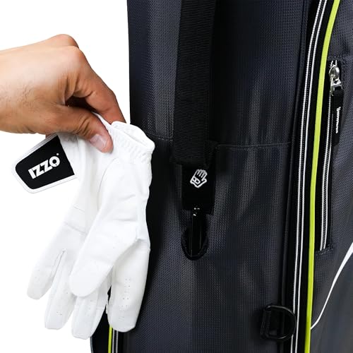 Izzo Ultra Lite Golf Stand Bag Gray Lime Lightweight with Organizer & Rain Hood