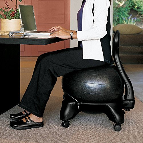 Gaiam Classic Balance Ball Chair - Black Ergonomic Active Seating