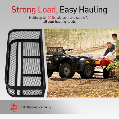 JY PERFORMANCE ATV Front Cargo Basket Heavy Duty Rack 36x17.3x6.3 inches