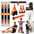 Orange Pedal Resistance Band with Handle and Door Anchor Kit - 10PCS