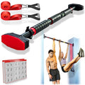 Pull Up Bar for Hallway or Doorway 6-Piece Set with Resistance Bands & Handles - 45-53 Inch Width