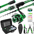 Telescopic Fishing Rod and Reel Combo 7ft Spinning Travel Kit with Tools