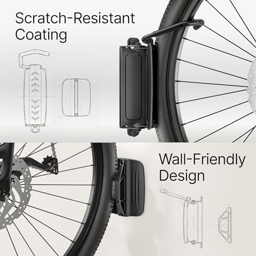PEGZONE 4 Pack Bike Wall Mount Garage Storage Holds 77lbs Swivel Indoor Bike Racks