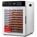Prenafla Food Dehydrator with 10 Trays - Light Silver, Digital Control for Jerky, Fruit & Pet Treats