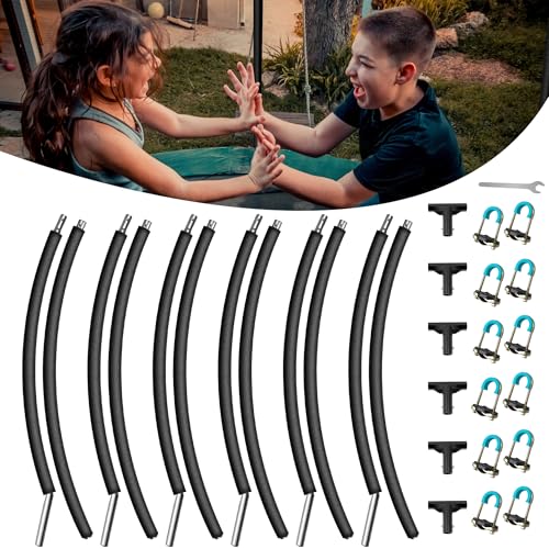 6PCS Trampoline Replacement Poles with Foam Sleeves & Dual Installation Options
