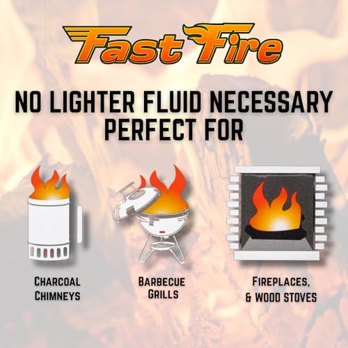 Fast Fire Odorless Fire Starter Cubes 100 Count - Waterproof, Individually Wrapped