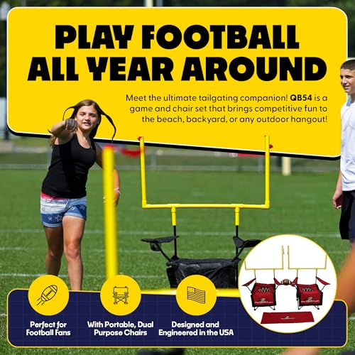 Navy Blue QB54 Football Yard Game Set with Chairs - Tailgating & Outdoor Play