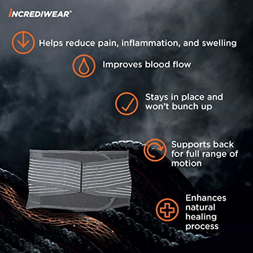 Incrediwear Back Brace - Medium Lumbar Support for Back Pain Relief & Recovery