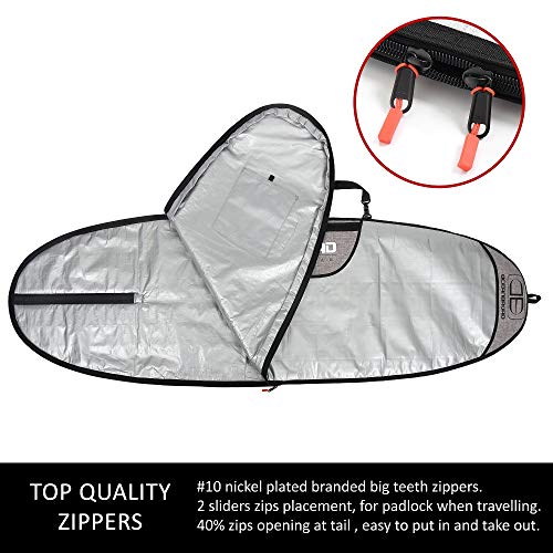 OCEANBROAD 9'6'' x 24'' Surfboard Bag Longboard Travel Case with Fin Slot