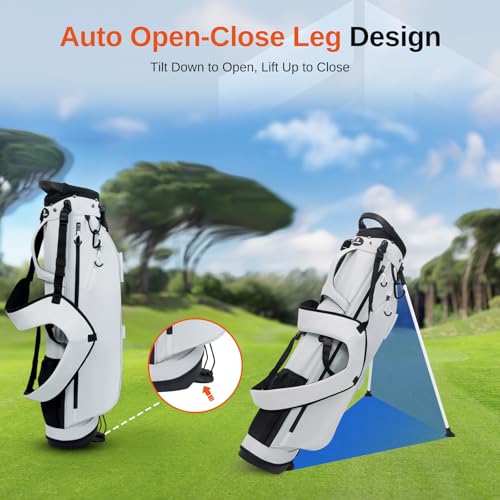 Full Choice Gray Lightweight Golf Stand Bag with 4-Way Dividers & 10 Clubs Capacity