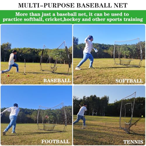 BLACK 7x7FT Baseball Net for Batting Hitting Pitching Training - Pop-up Frame