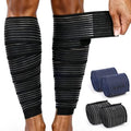 Black Adjustable Compression Wraps for Legs Swelling Relief 2 Pack