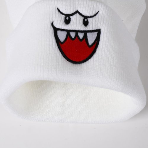 Anime Beanie Knit Hats, Winter Soft Headwear Funny Hat for Men Women Unisex (US, Alpha, One Size, White)