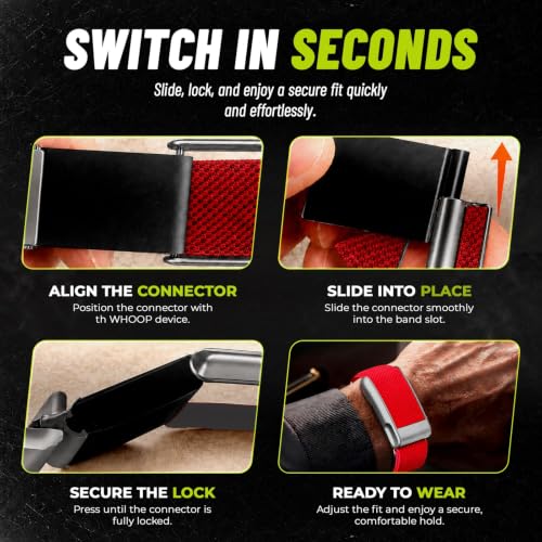 DADO Energetic Multi-Pack Wrist Straps for Whoop 5.0, Peak & More - Hydroknit, Silicone & Nylon, Quick Link & Clasp - Sport Replacement Bands