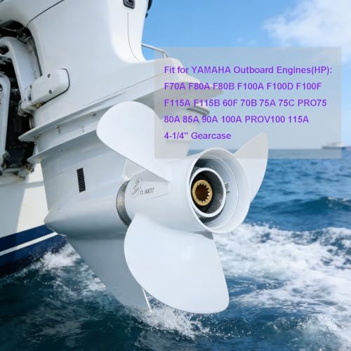 PWCMAN 13x19-K Outboard Propeller 3-Blade RH White for Yamaha 50-130HP