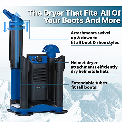 KeepDry Forced Heat Boot Dryer - Heavy Duty Shoe & Garment Dryer with Timer & Collapsible Tubes - Listing Dryer