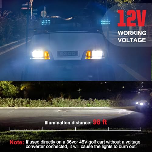 LED Headlight and Taillight Kit for EZGO Golf Cart - Bright Power-Saving Lighting