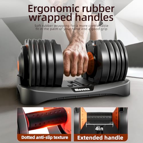 Adjustable Dumbbell Set 2 x 52.5 lbs with Quick-Change Weights & Safety Lock