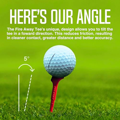 Fire Away 4-Prong Unbreakable Nylon Golf Tees 3-1/4 Inch - Red, Pack of 4