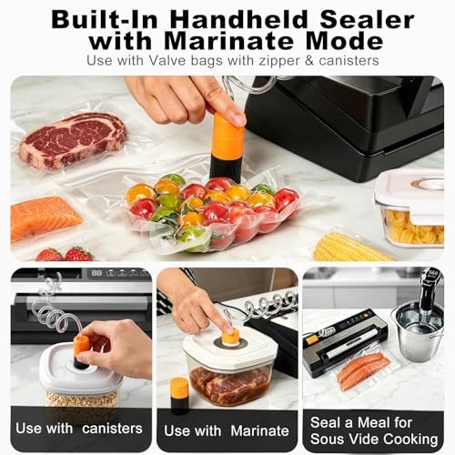 Stainless Steel Food Vacuum Sealer Machine for Dry and Moist Foods with Dual Heat Seal