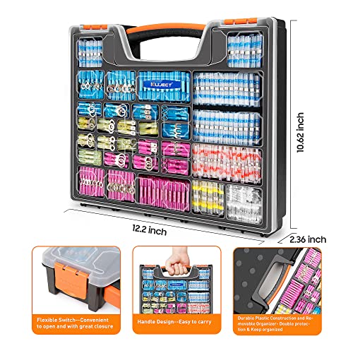 Kuject 1200PCS Heat Shrink Wire Connectors Kit Waterproof Electrical Terminals