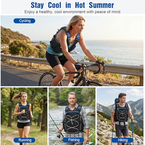 Cooling Vest for Men & Women - Aerospace-Grade Ice Vest, Black, Medium, Water-Activated