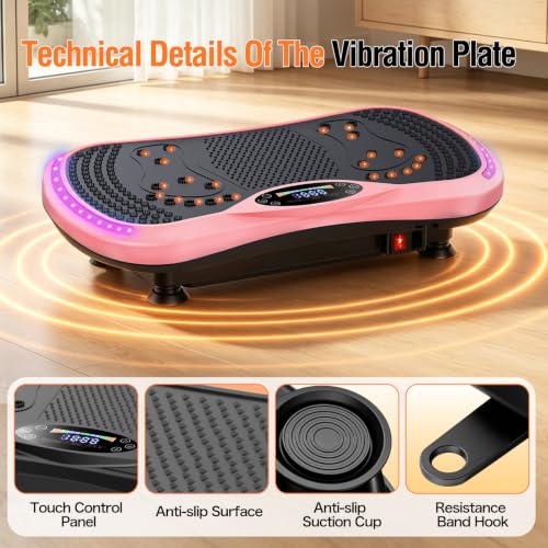 Vibration Plate Exercise Machine with 400 lbs Capacity - Pink Variation
