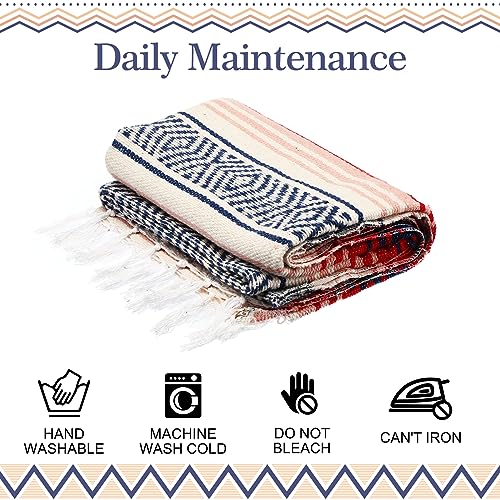 Mexican Yoga Blanket Set - Bright Colors, 9 Pieces, 45x70 Inches