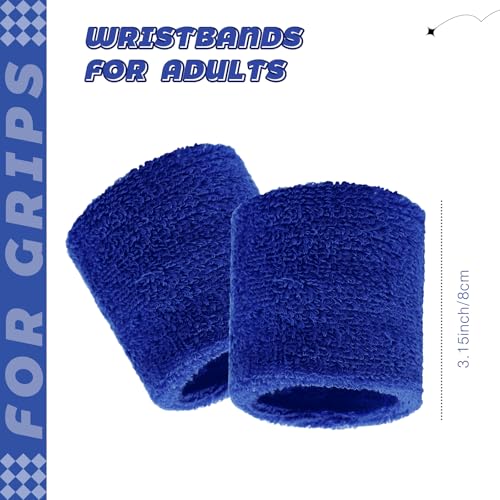 Kids Sweat Wristbands Bulk - 24 Pcs Dark Blue Sports Wristbands for Kids & Teens
