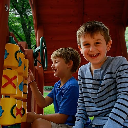 Gorilla Playsets Tic Tac Toe Spinner Panel for Wooden Swing Sets, Yellow