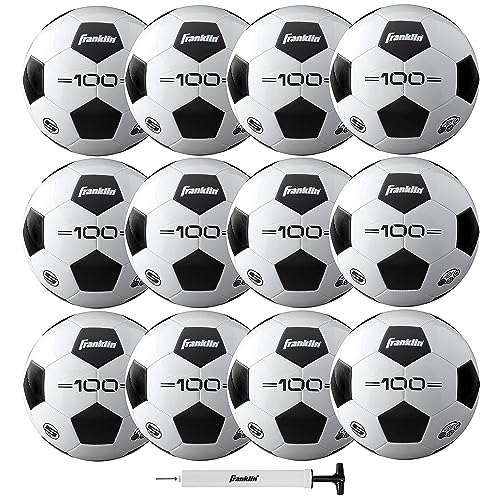 Franklin Sports F-100 Soccer Ball Size 5 Set with Pump & 12 Deflated Balls