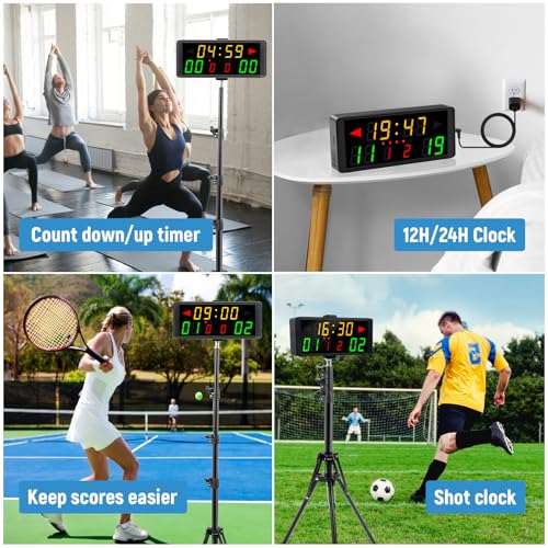 Large Digital Scoreboard with Remote & Tripod - Basketball, Football & More